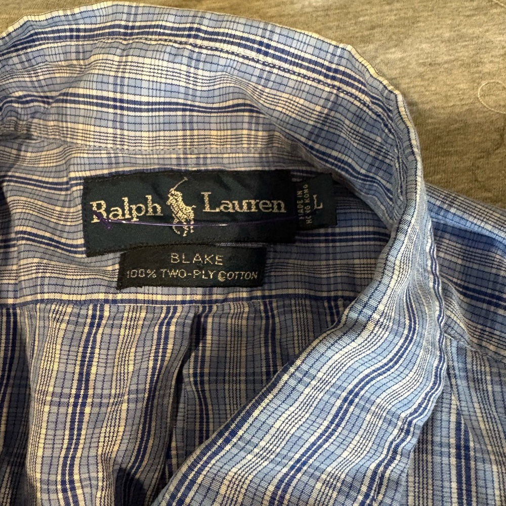 Ralph Lauren Blue Plaid Button-Down Shirt